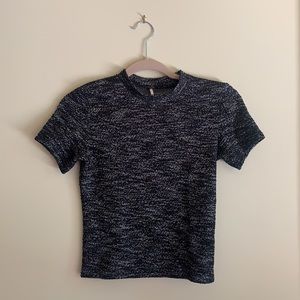 Black and gray free people mockneck shirt